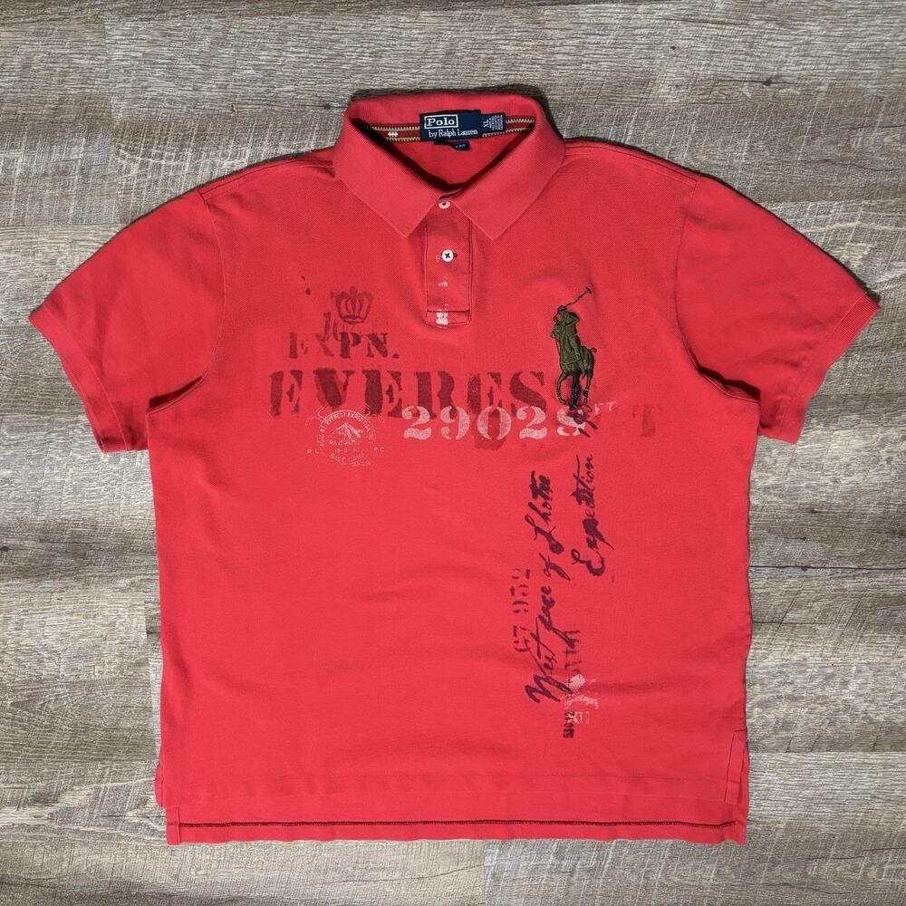 Ralph Lauren VINTAGE Polo Shirt Men's XL (FITS L) Everest Expedition Spring 2012